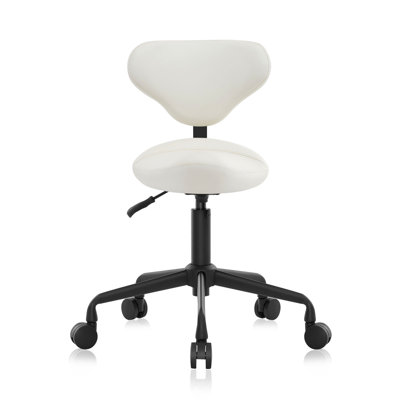 Ergonomic Saddle Seat Adjustable Pneumatic Hydraulic Drafting Swivel Rolling Stool Chair for Medical Hygienic SPA Massage Salon Home and Office - Hilo by Hokku Designs