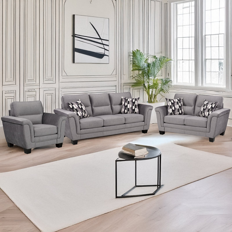 Canapé et causeuse en tissu Beeston, gris, Gris