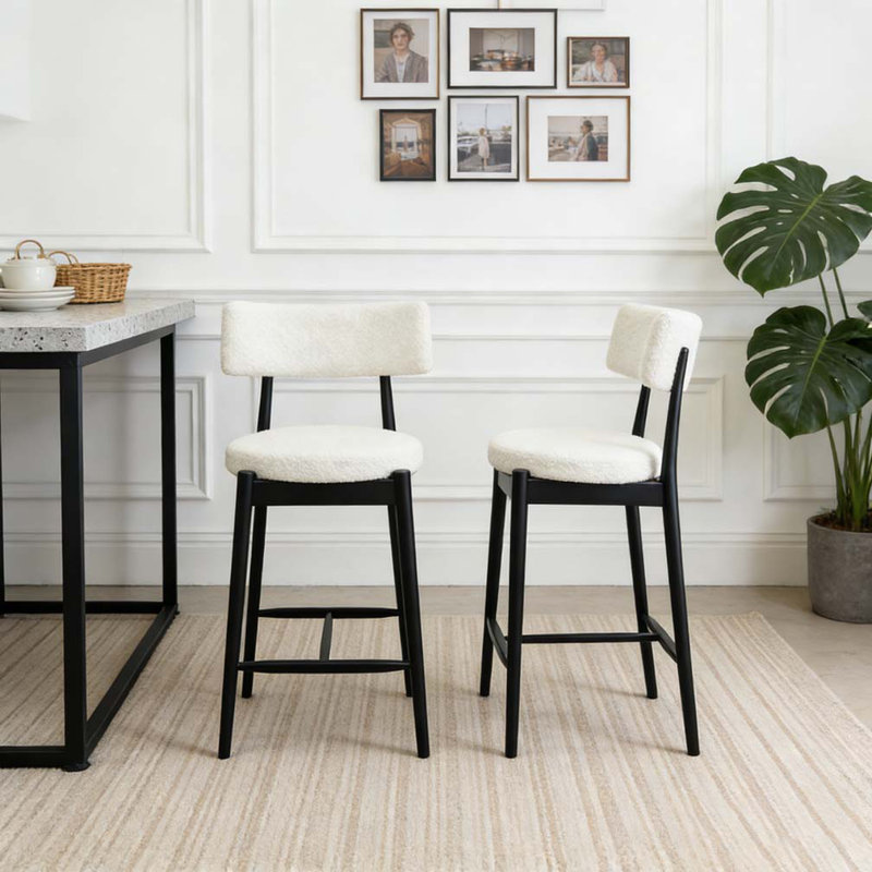 Chaise de salle à manger, Noir + beige