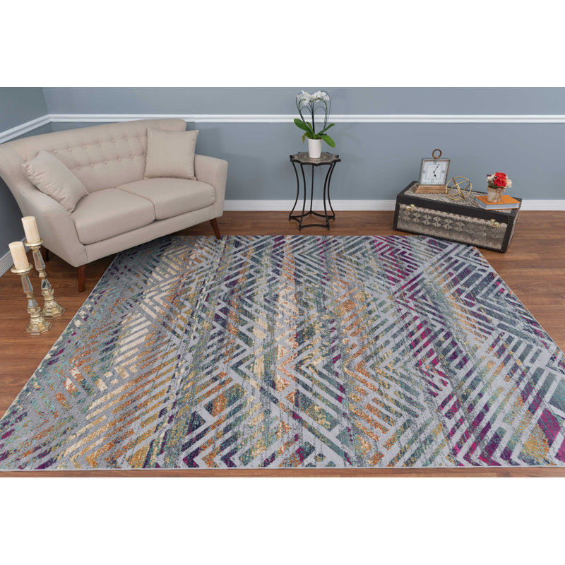 Blazek Geometric Indoor Rug, Rectangle 7'10" x 10'1"