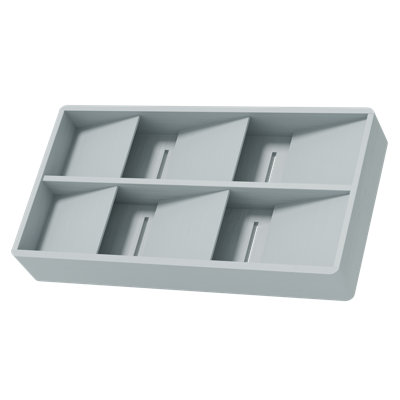 Bamboo Silverware Drawer Organizer with Labels, Kitchen Utensil Tray for Flatware, Cutlery, Spoons & Knives, 6 Slots