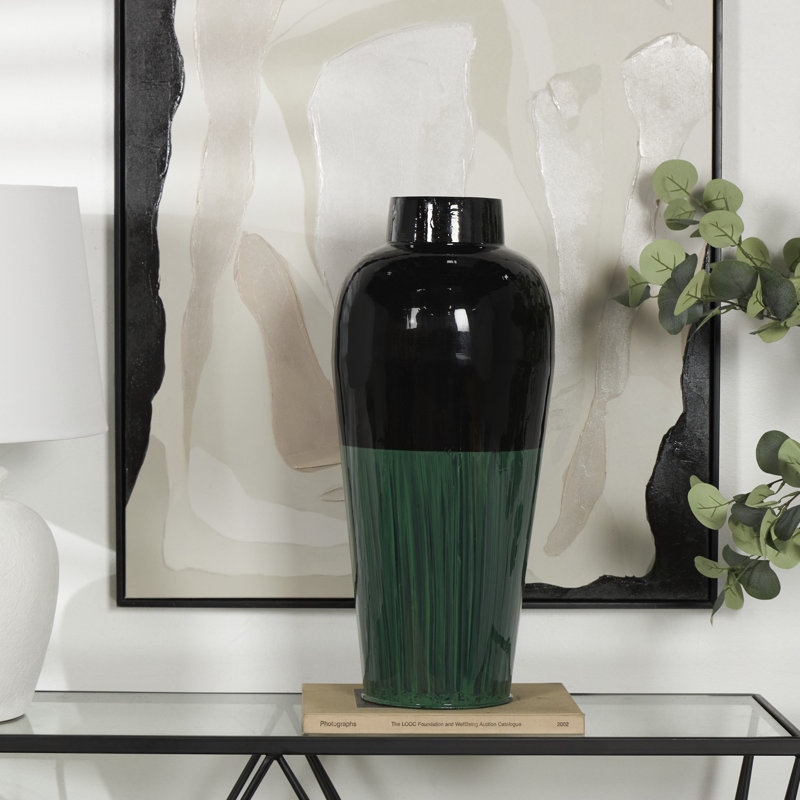 Vase décoratif abstrait en bloc de couleur Finchley, H 22,55 po x l 9,85 po x P 9,9 po