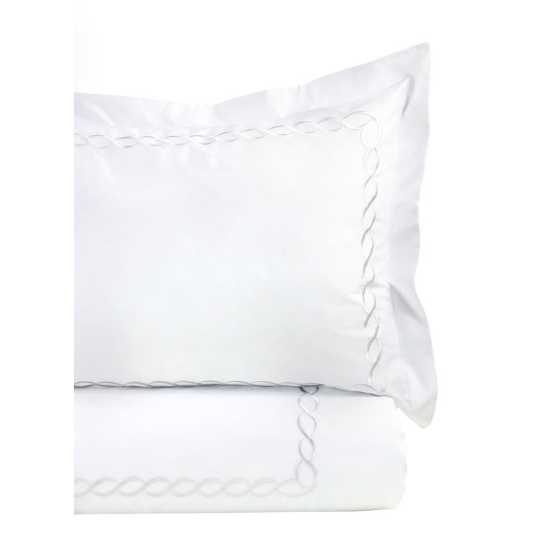 Avellana Modern & Contemporary Sateen Duvet Cover, King Duvet Cover + 2 King Shams, White