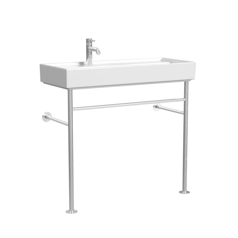 INTEGRA CONSOLE SINK, WHITE, CHROME, SINGLE HOLE DRILLING