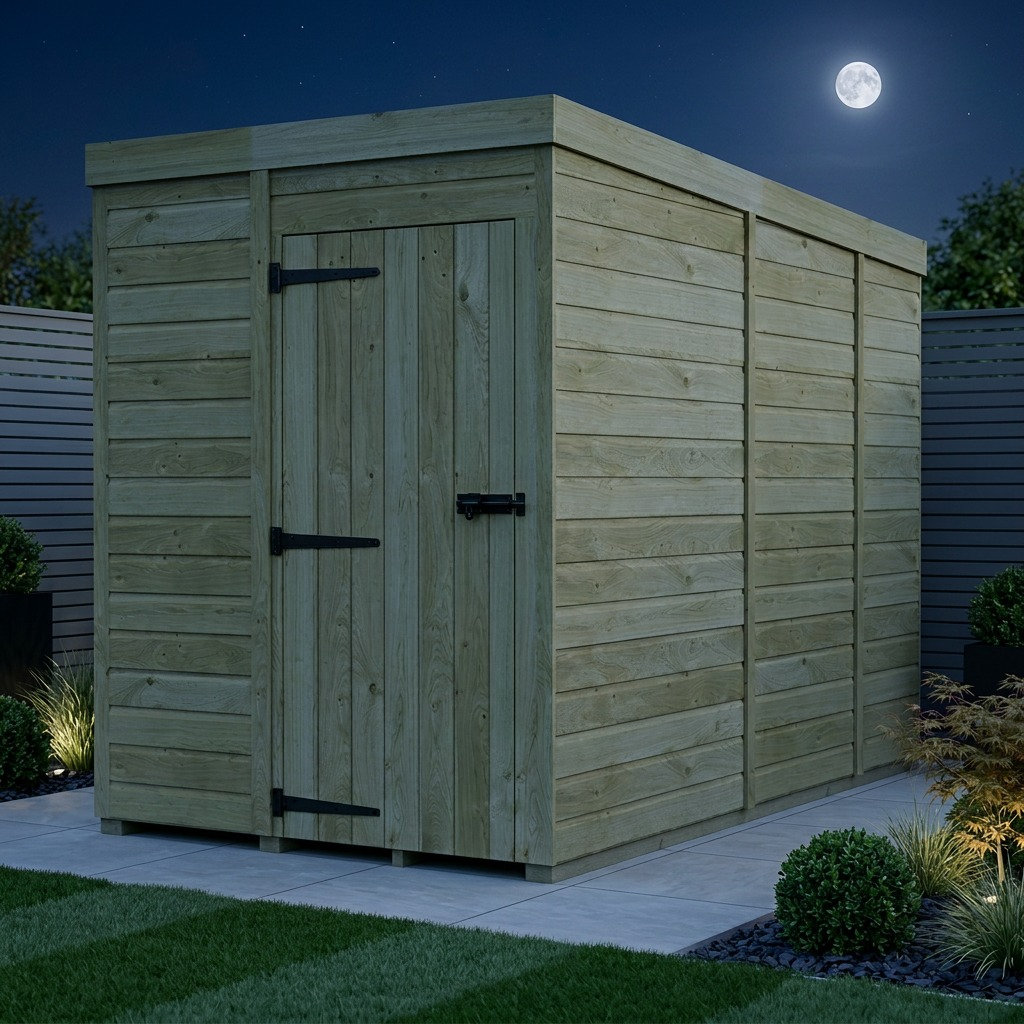 Total Sheds 5ft x 9ft Pent Garden Shed - Single Door - No Windows - Pressure Treated Timber - UK Manufactured