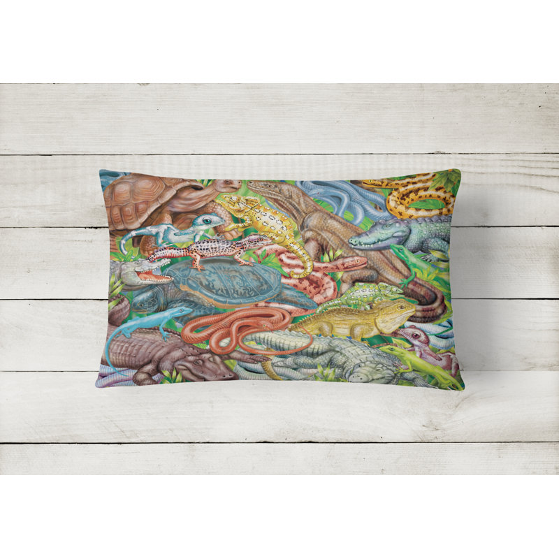 Outdoor Throw Pillow, Scales and Tails, Snakes, Turtle, Reptiles