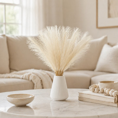 30pcs 21in Small Faux Pampas Grass Decor Tall Artificial Large Pompous Pompas