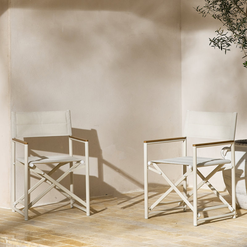 Chaise de patio en aluminium thermolaqué, chaises pliantes d'extérieur résistantes aux intempéries pour balcon de jardin