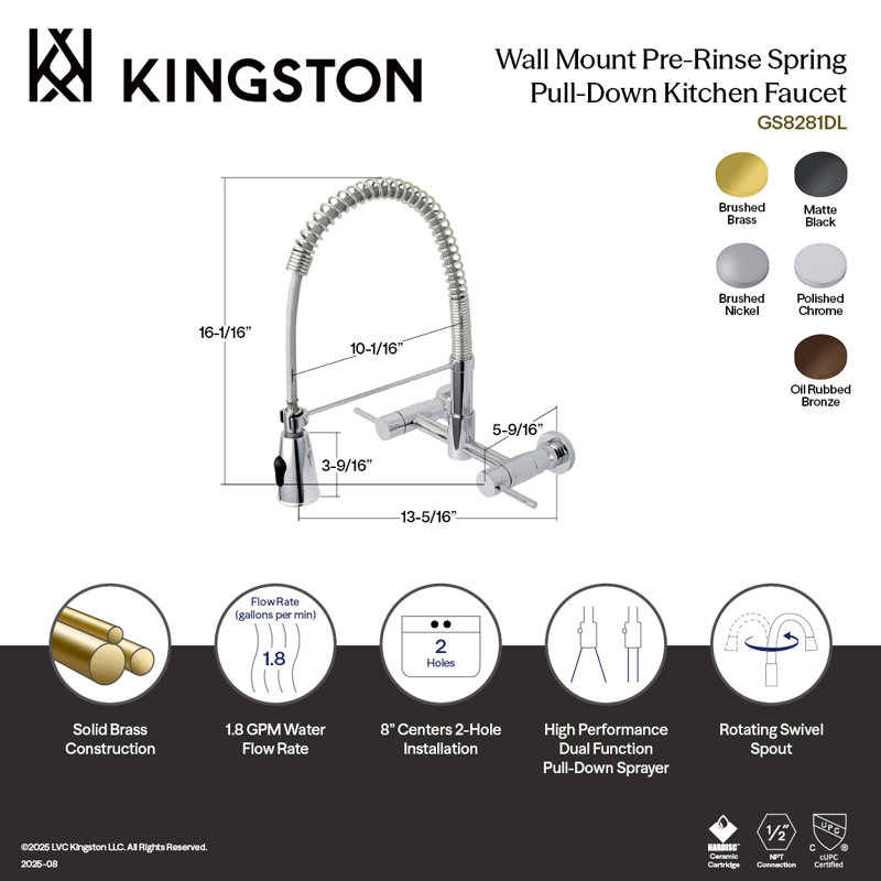 Robinet de cuisine Kingston, Laiton brossé