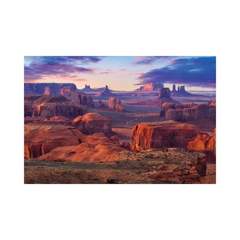 Hunts Mesa Monument Valley Sunset by Susanne Kremer - Print on Canvas, 45.72cm H x 66.04cm W x 3.81cm D, Wrapped Canvas