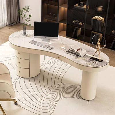 Bureau double caisson en ardoise avec tiroirs