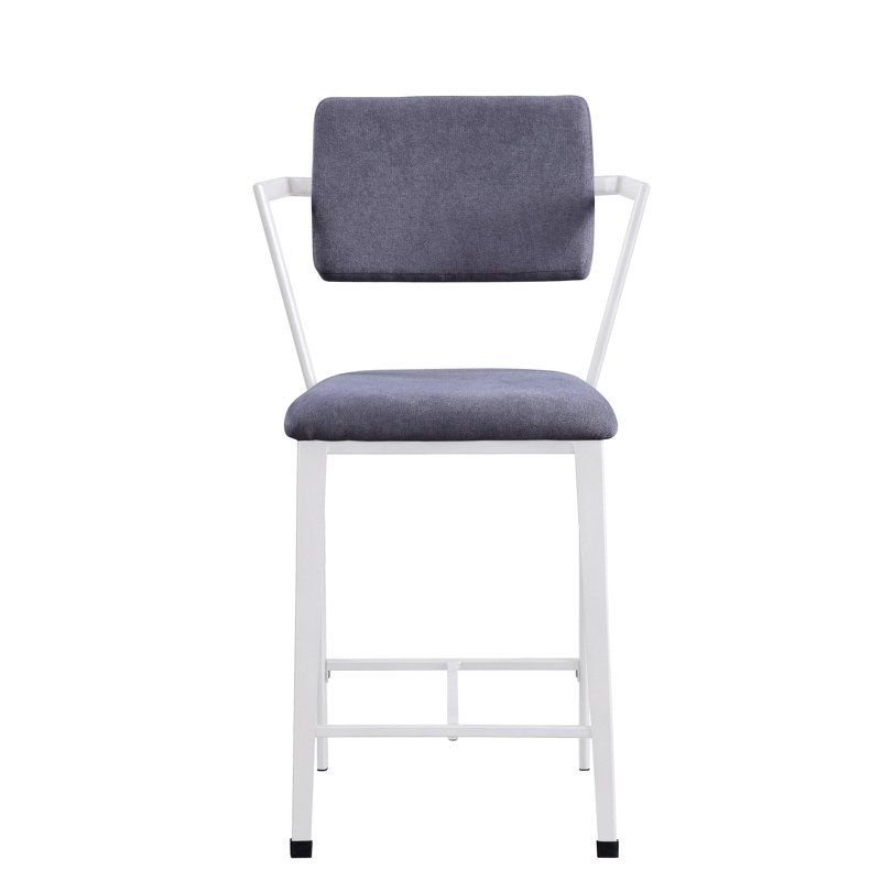 Helmville Upholstered Dining Chair in Gray/White (Set of 2), White