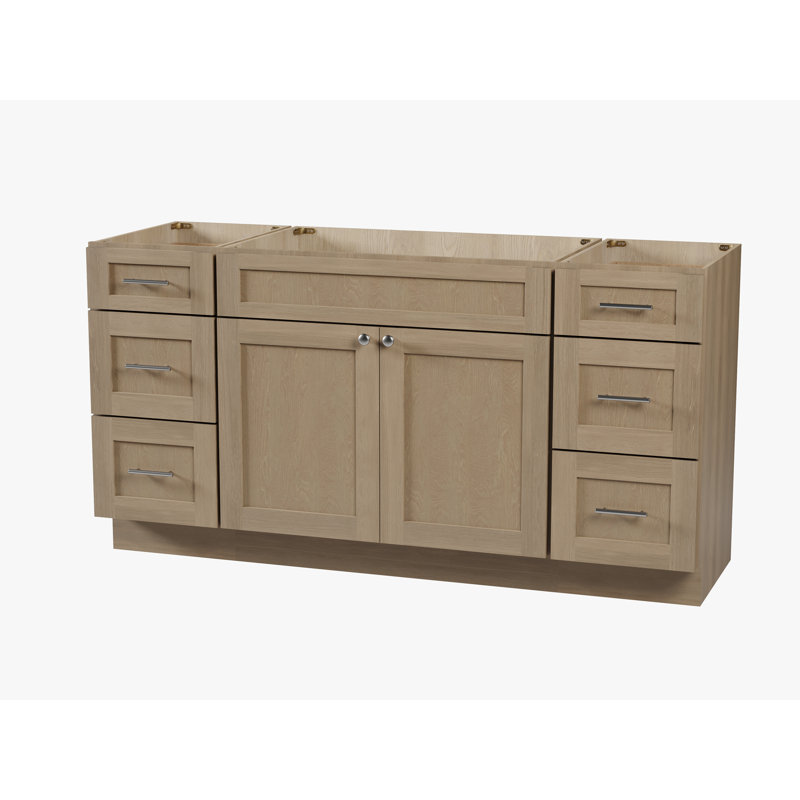 Base de meuble-lavabo simple 66 po Disar, Chêne naturel