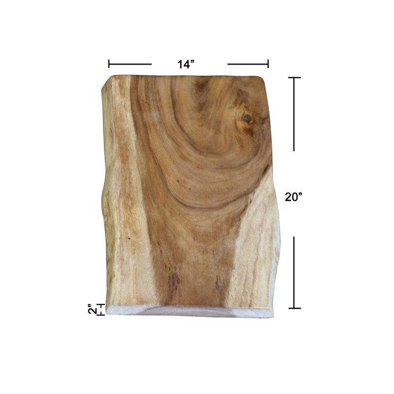Dalle rectangulaire en bois de suar