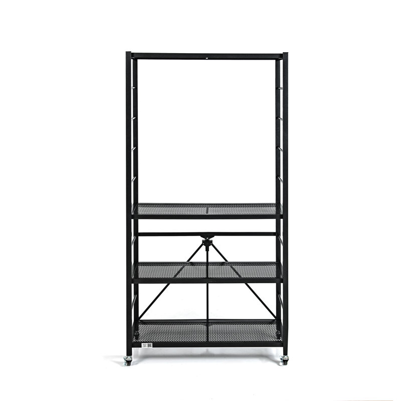  Origami R2 Adjustable Metal Storage Rack with Wheels, Black