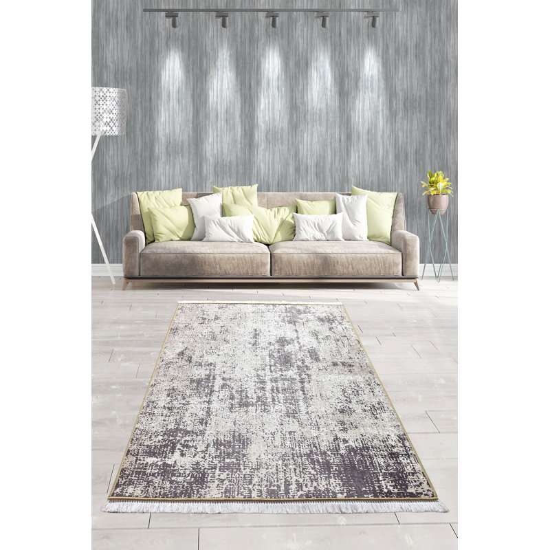 Premium Area Rug (5.2 x 7.5 ft), 100% Polyester, 0.2 in Pile Height | Antibacterial, Non-Slip Underside, Machine Washable | Elegant Design for Living Room & Bedroom Decor, Soft and Durable