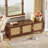 Danaisa 55" Shoe Storage Bench with Lift Top Storage & Rattan Doors for Entryway