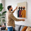 Three Figures in Coats Modern - Wrapped Canvas-1422013664-1422013668