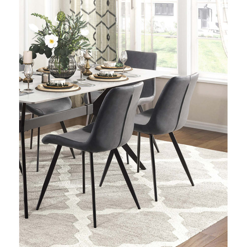 Ensemble de table de salle à manger moderne 5 pièces avec 4 chaises rembourrées, 7