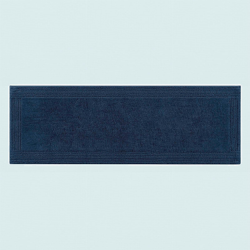 1 tapis de bain réversible 100% coton touffeté 3000 g / m², Marine, L 44 po x l 24 po