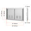 Porte de cuisine extérieure double pour barbecue l 36 po x H 21 po