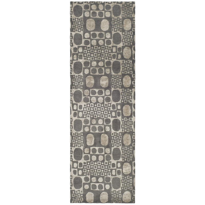 Freda Dark Gray/Ivory Area Rug, Runner 2'6" x 8'