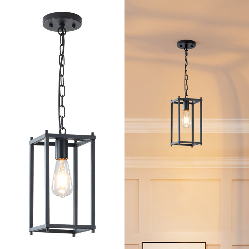 Luminaire suspendu 1 lumière avec cage réglable, Black
