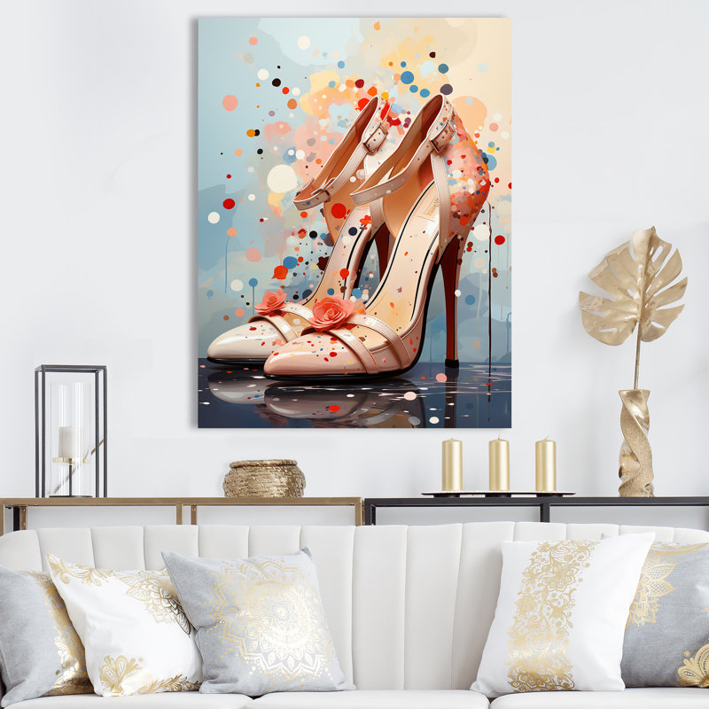 Mid Mid Pink High Heels Elegance I - Fashion High Heels, art mural, Toile tendue, H 32 po x l 24 po x P 1 po