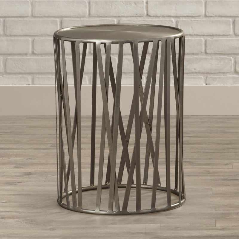 Kruse Iron 15.5"W Drum Side Table