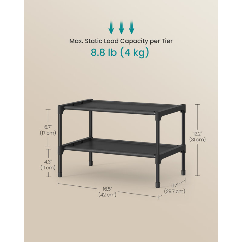 3 Pair Shoe Rack, 31cm H x 42cm W x 29.7cm D