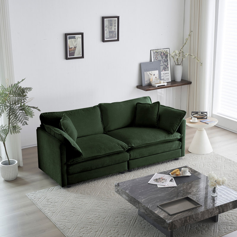 Canapé moderne en tissu pour causeuse pour le salon, Vert