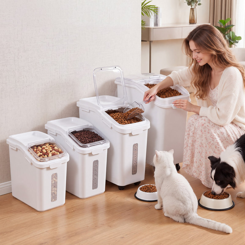 Ensemble de 4 contenants de conservation des aliments et bacs à riz d'une capacité de 41,6 gallons, Clair
