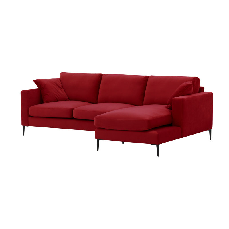 3 Seater Corner Sofa , Dark Red, Right Hand Facing