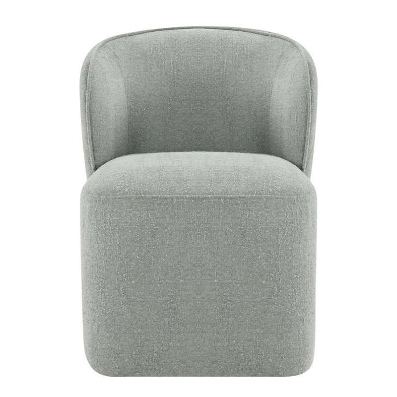 Chaise rembourrée Niha, Chenille gris moelleux