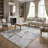 PAYAS Collection Cream / Brown Abstract Doormat Rug-1367735181