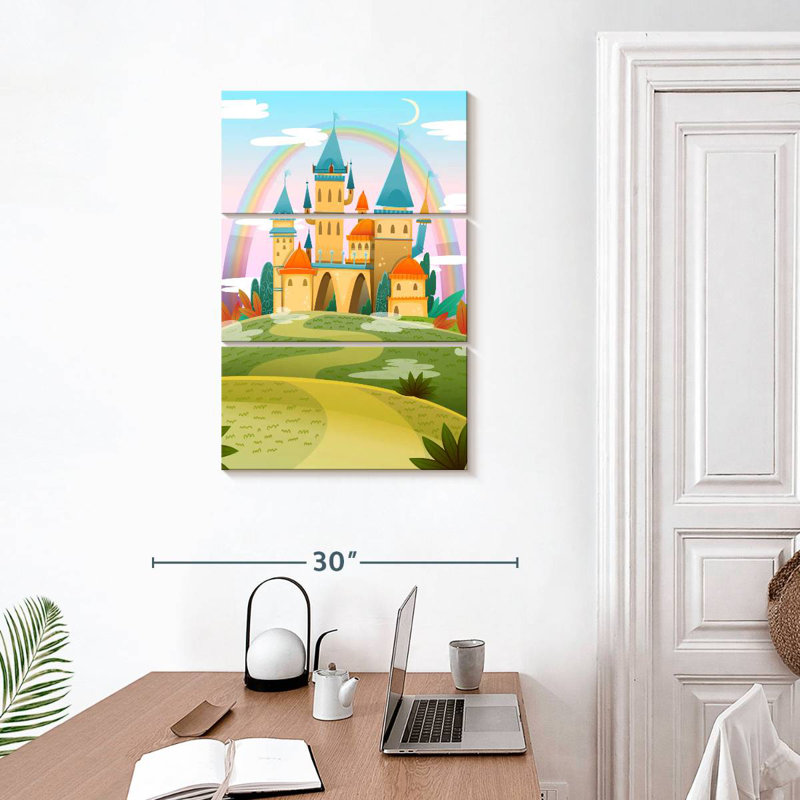 Caricature du château d'Ashelle, H 32 po x l 20 po