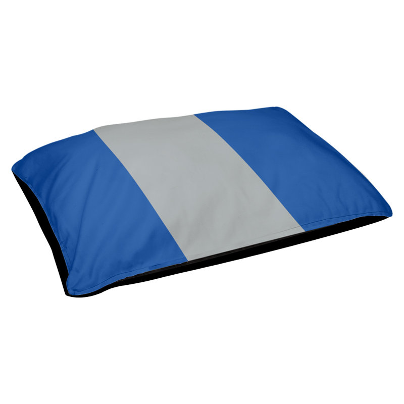 Coussin rectangulaire designer Atlanta, Moyen (L 30 po x l 40 po), Bleu royal / gris