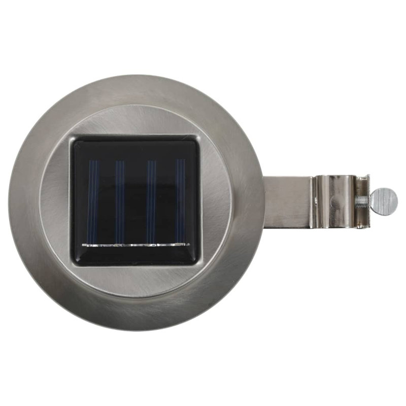 Thora Silver Solar Powered Integrated LED Steel Deck Light Pack
