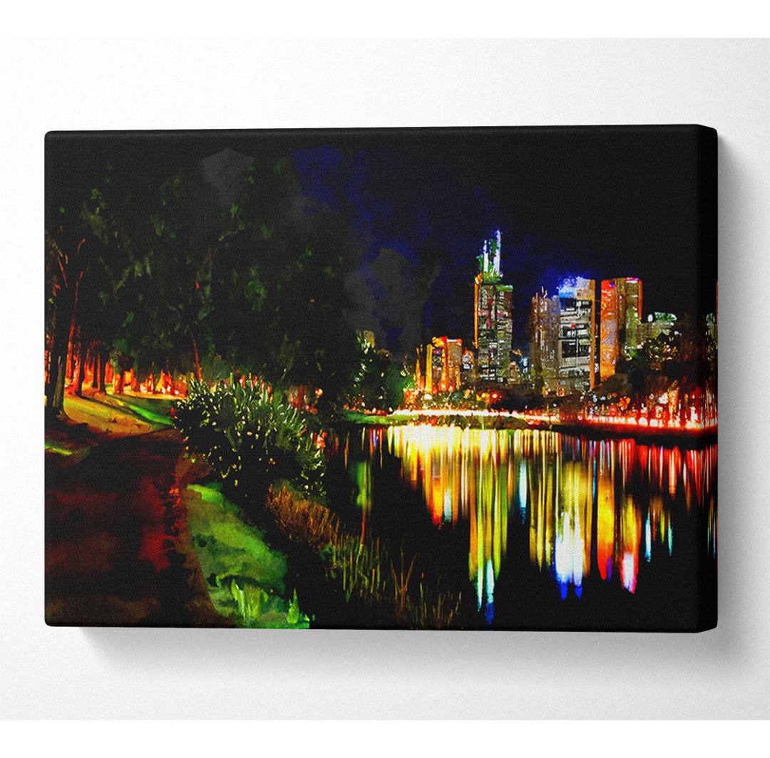 Reflections Of A City River - Kunstdrucke auf Leinwand - Wrapped Canvas