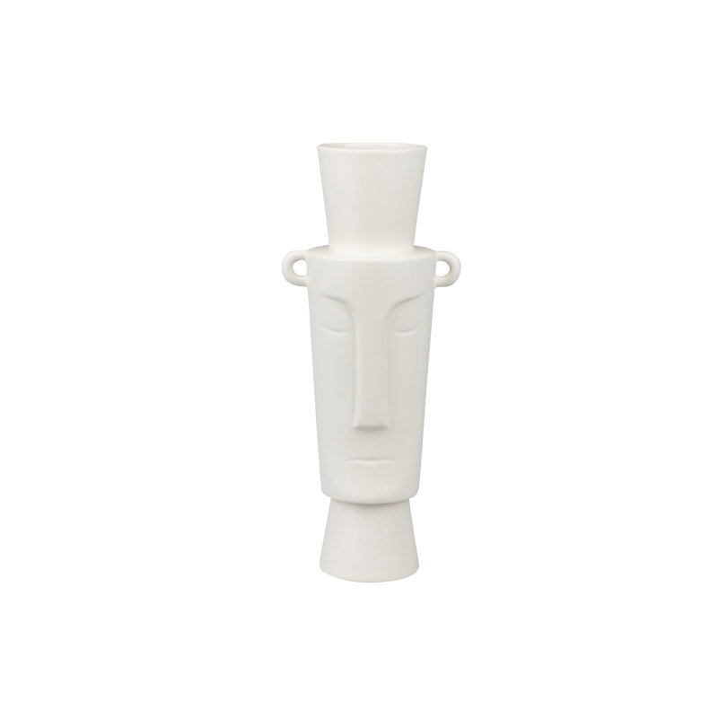 Legg White 40Cm Ceramic Table Vase