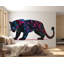Décalcomanie murale panthère noire, néon, animaux, art mural moderne, décoration de la jungle, grand vinyle autocollant, décoration de chambre à coucher, 200 g-572853251