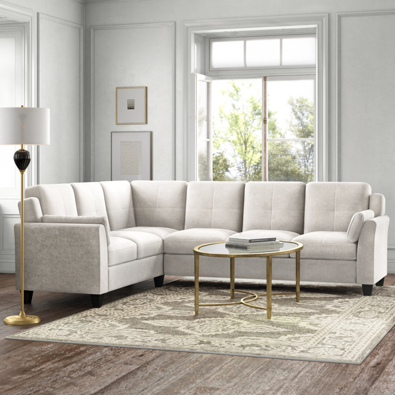 Canapé modulaire faisant face à la gauche de 104 po de largeur, Beige