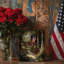 Décoration murale sur toile 8 x 10 pouces avec drapeau américain