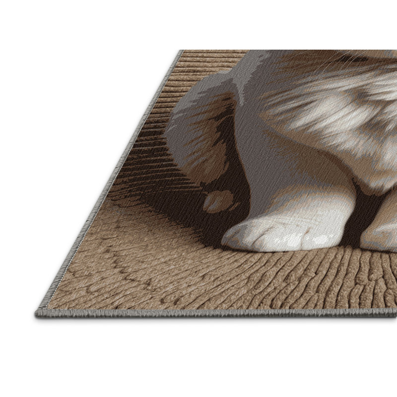  Tapis lavable exotique à poils courts, Rond 8 pi