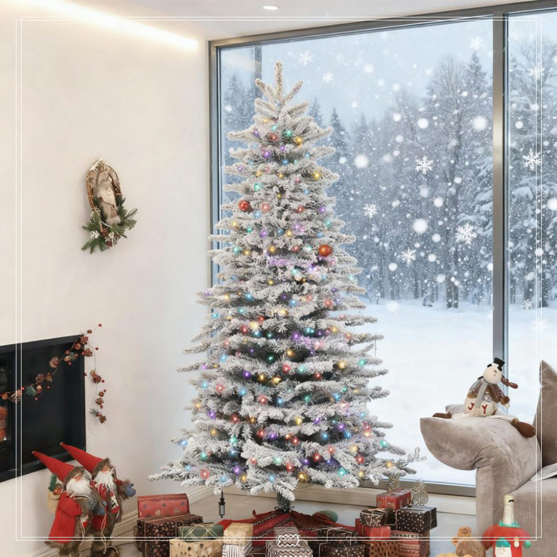 Arbre de Noël artificiel enneigé 6,5 pi