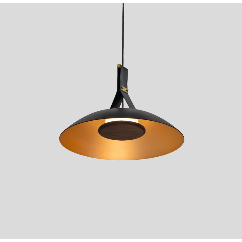 Volo 18" LED Pendant, Black, Brushed Brass/Black, 4000K