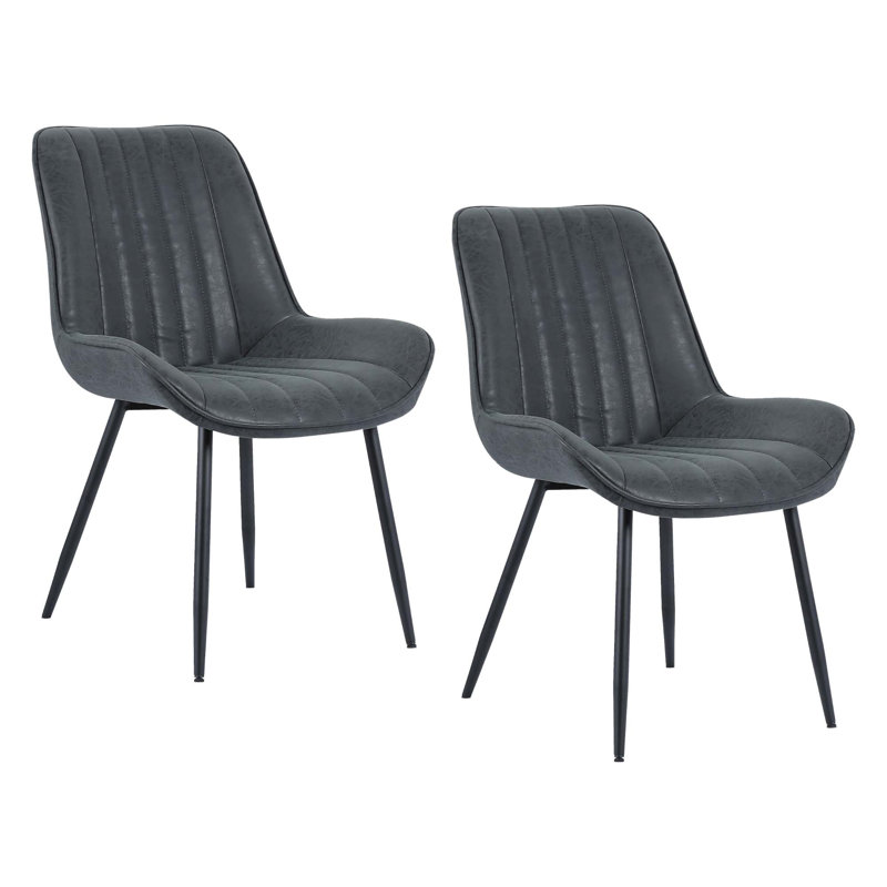 Chaise d'appoint rembourrée Eastwood, Gris anthracite