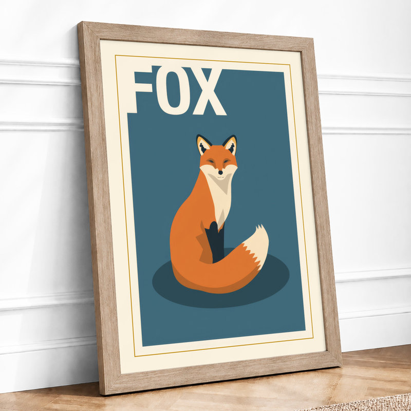 Fox Modern - Framed Print, A4 - 29.7 x 21.0 cm, Oak
