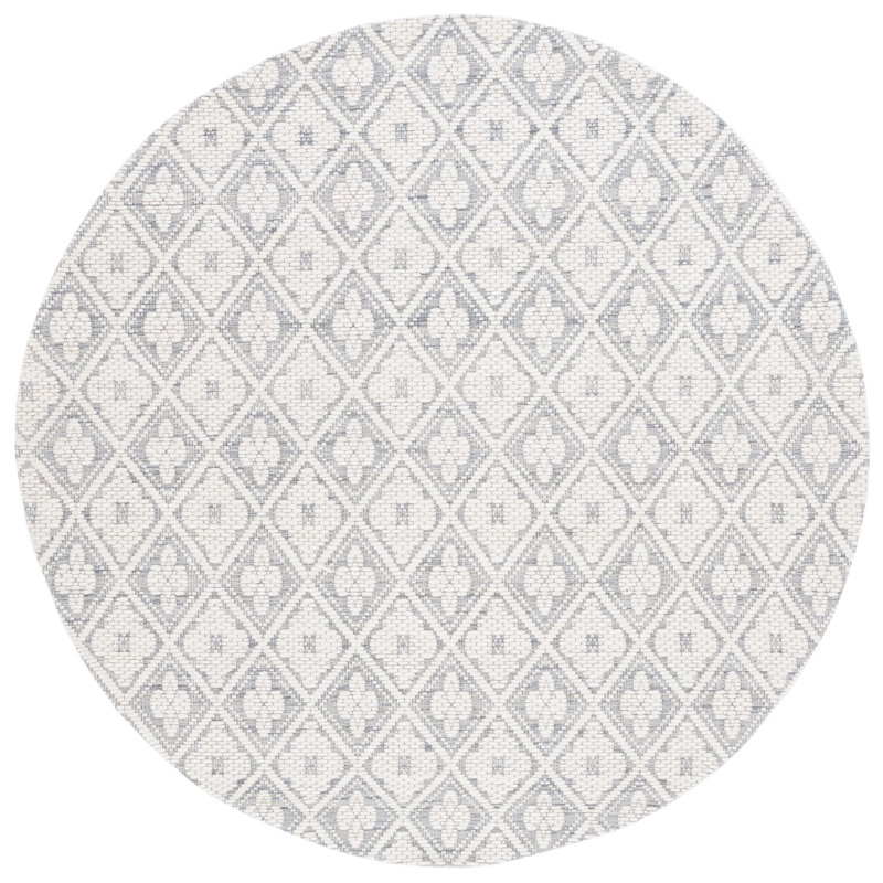 Hankison Hand Woven Performance Geometric Rug, Round 6'