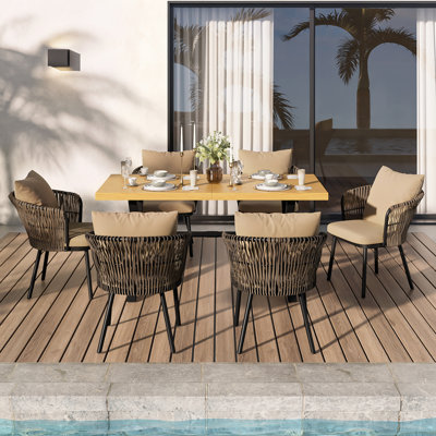 6 - Person Patio Dining Set with Rectangular Table